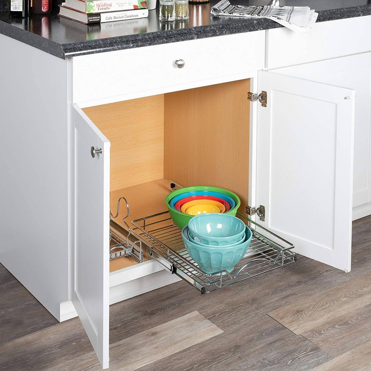 Chrome Slide Out Cabinet Organizer H791316