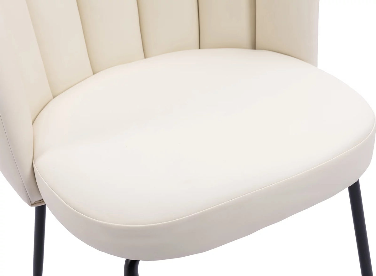 Cream Faux Leather Dining Chairs Set Of 2 G3853