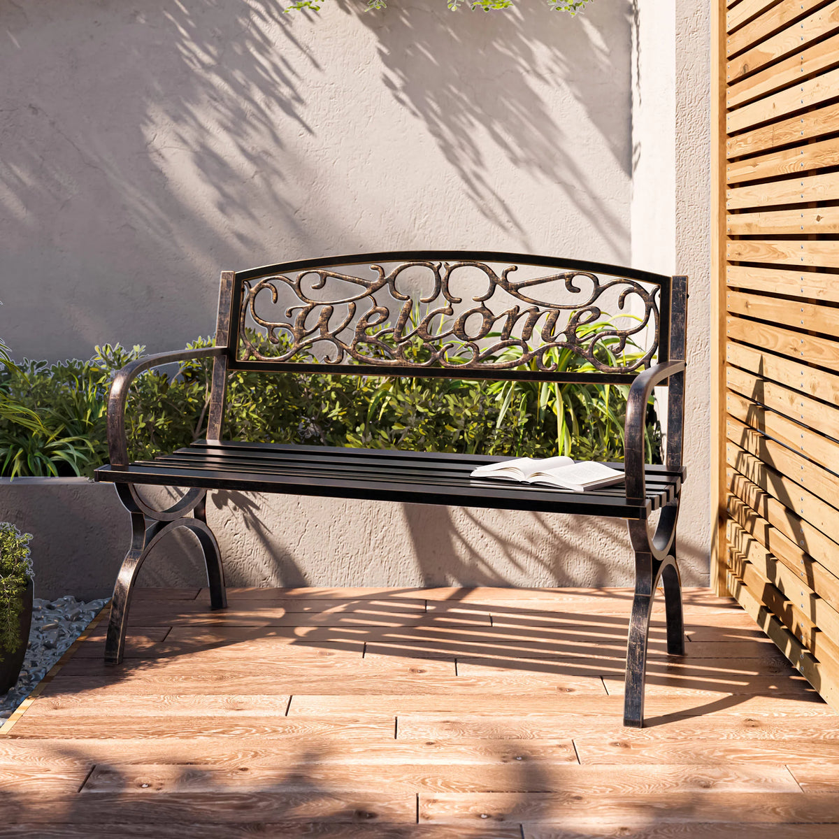 50" Bronze Outdoor Bench R849514