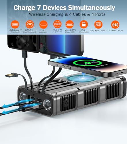 45800mAh Hand Crank Solar Power Bank Wireless Charger Z398468