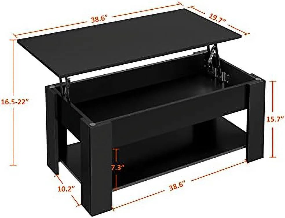 Lift Top Coffee Table with Hidden Compartment Grey B298
