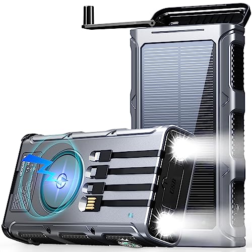 45800mAh Hand Crank Solar Power Bank Wireless Charger Z398468