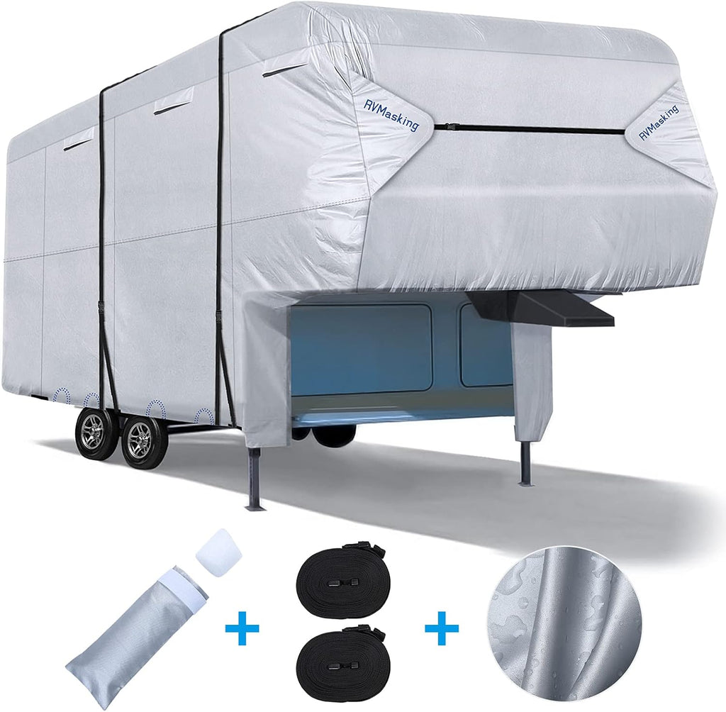 Ripstop Waterproof 5th Wheel Camper Cover with Adhesive Repair Patch, Fits 31'1"-34' L H5110
