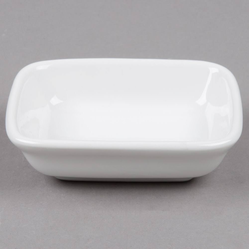 White Rectangular Sauce Dish 4oz T898