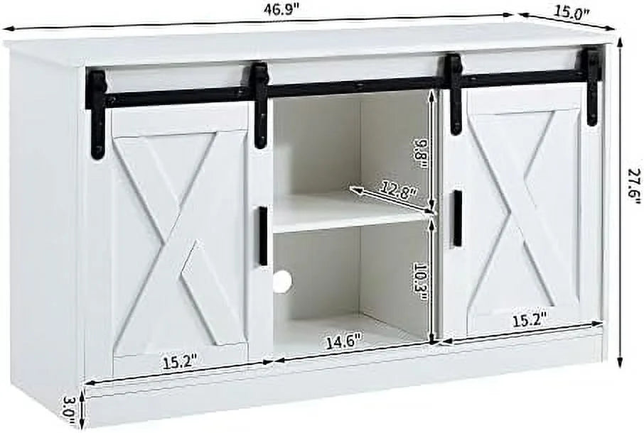 Wood TV Stand with Sliding Barn Door F1181