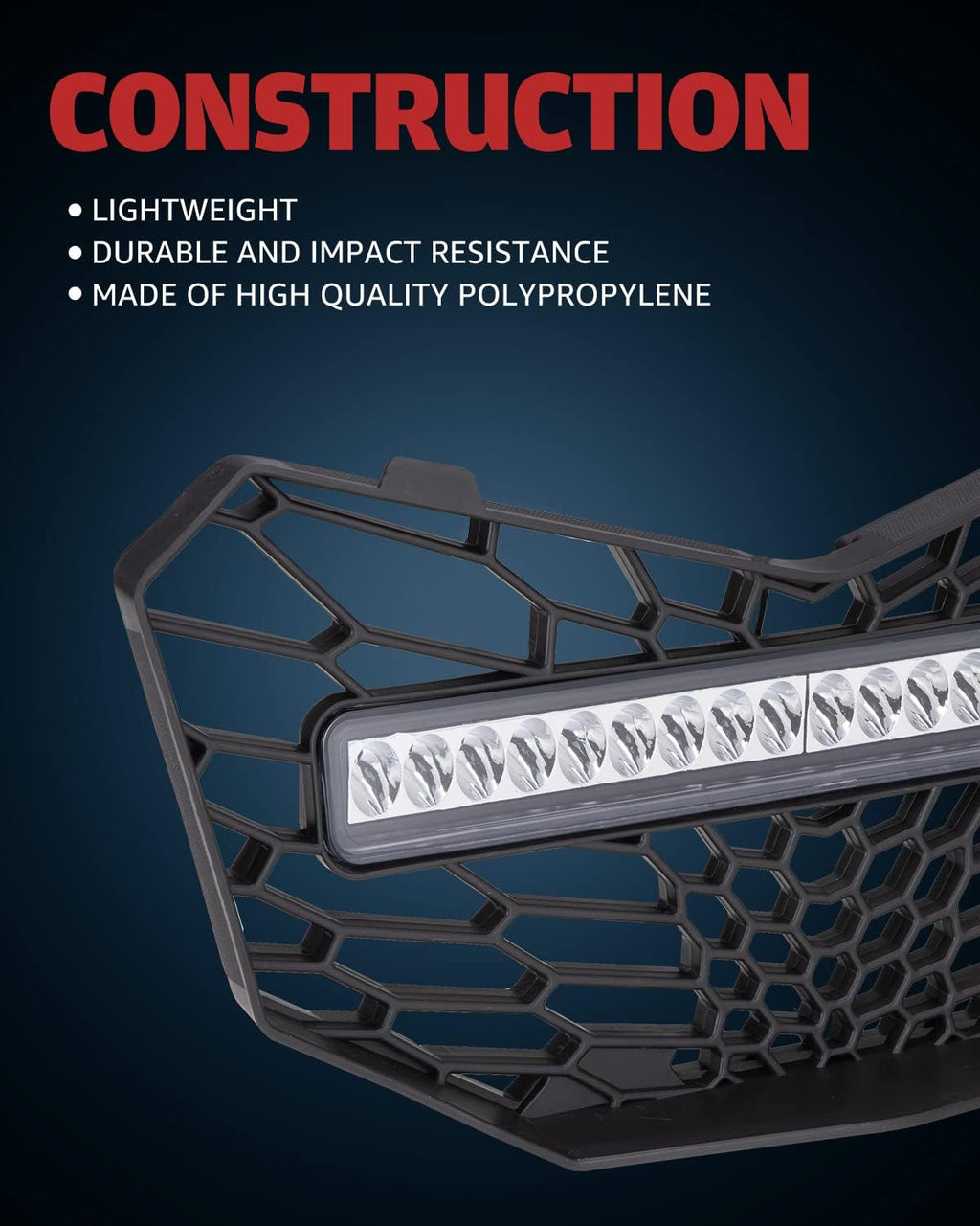 Front Mesh Grill with LED Light Bar for Maverick Trail Z9298