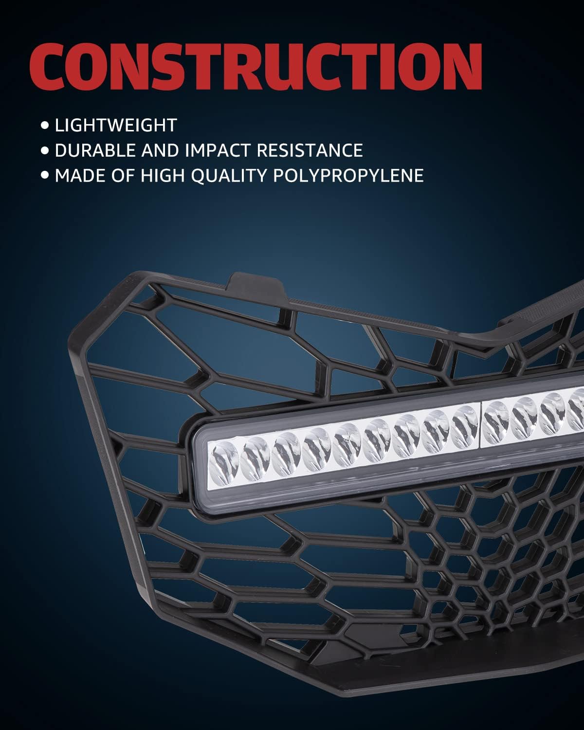 Front Mesh Grill with LED Light Bar for Maverick Trail Z9298