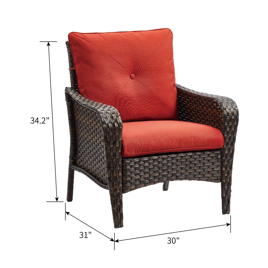 Red Cushioned Patio Chair Set of 2 O266