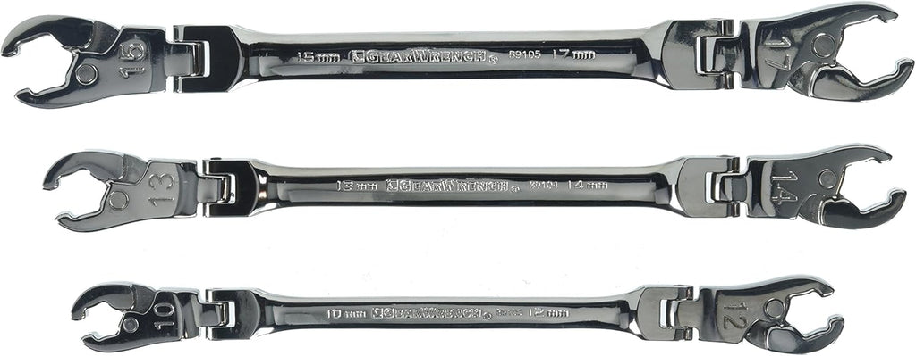 6 Pc. Ratcheting Flex Head Flare Nut Metric Wrench Set D538538
