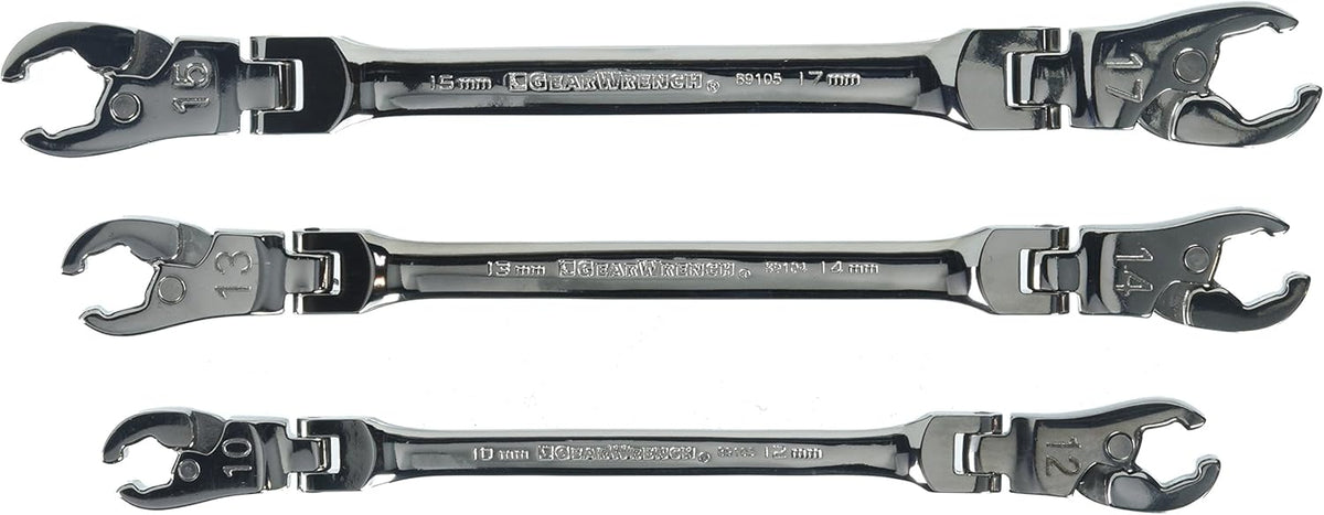 6 Pc. Ratcheting Flex Head Flare Nut Metric Wrench Set D538538