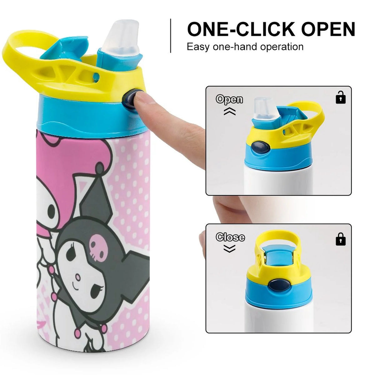 Stainless Steel Vacuum Insulated Water Bottle with Straw J246154
